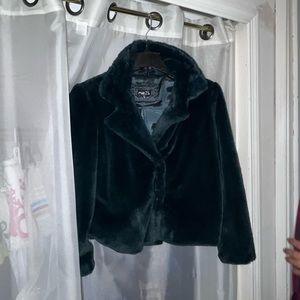 Emerald Green Faux Fur Coat